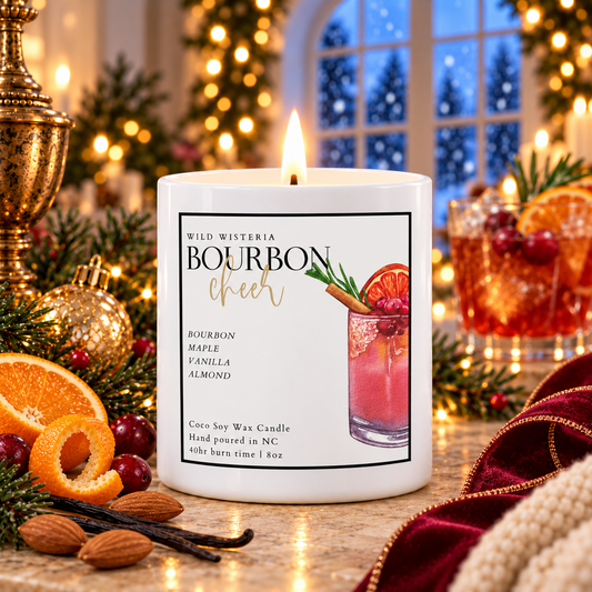 Bourbon Cheer Luxury 8 oz Holiday Candle