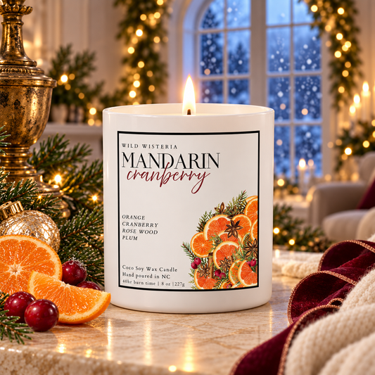 Mandarin Cranberry Luxury 8oz Holiday Candle