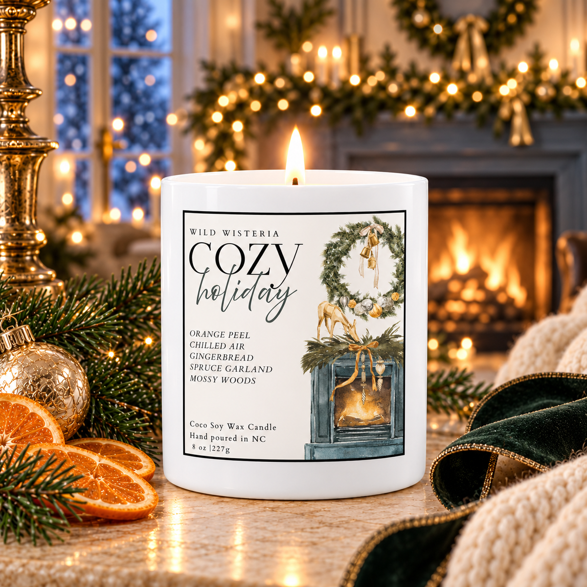 Silent Snowfall Luxury 8 oz Holiday Candle