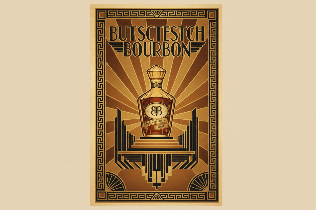 Butterscotch Bourbon art deco poster