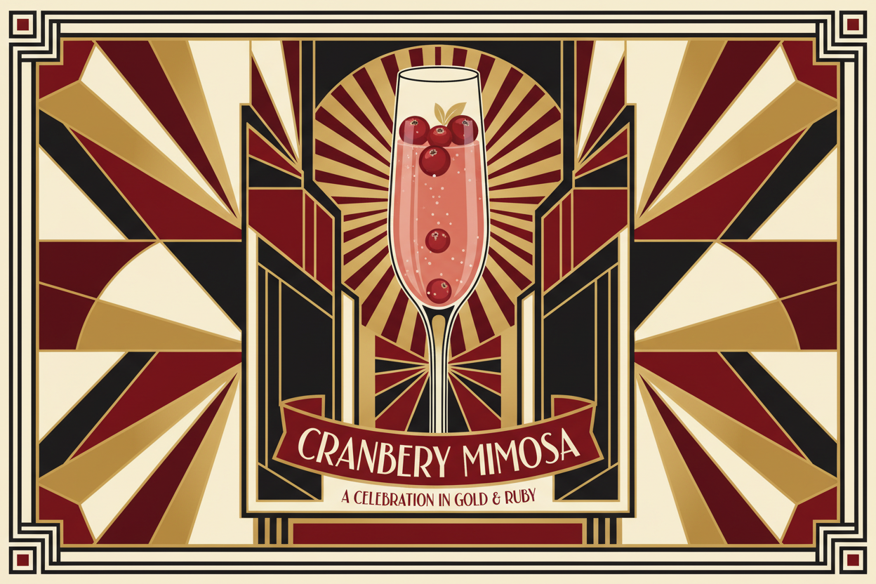 cranberry mimosa art deco poster