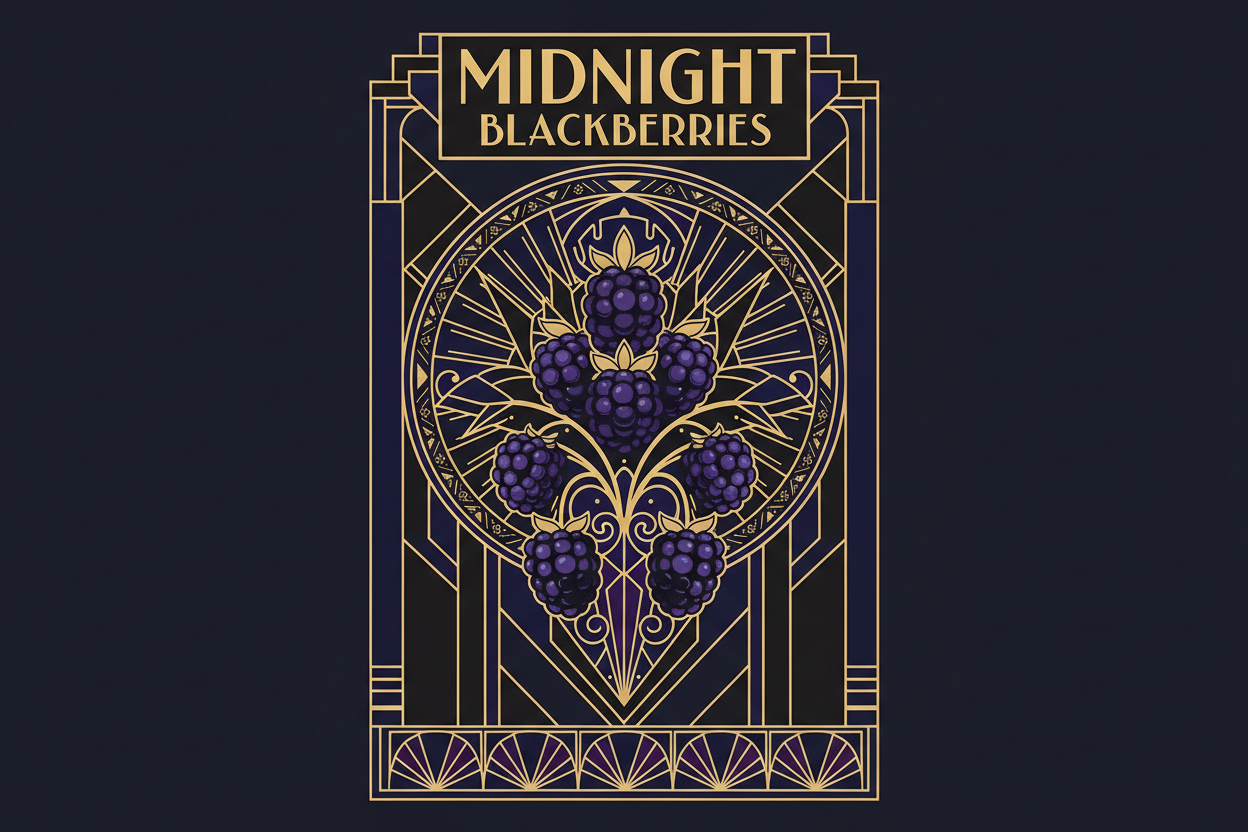 Midnight Blackberry art deco poster